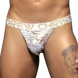 Andrew Christian Jockstrap Golden Tiger Blanc-doré